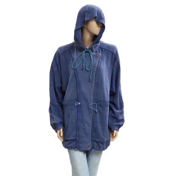 Free People We The Free Lost Coast Cardi Hoodie Top Oversized Slouchy S 283156 - Picture 4 of 10